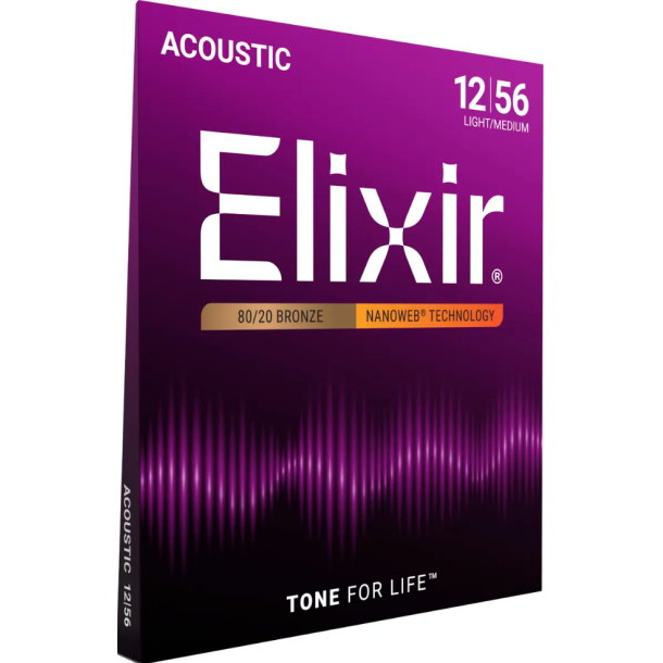 Elixir Nanoweb Acoustic Bronze 11077 Medium Light 12-56